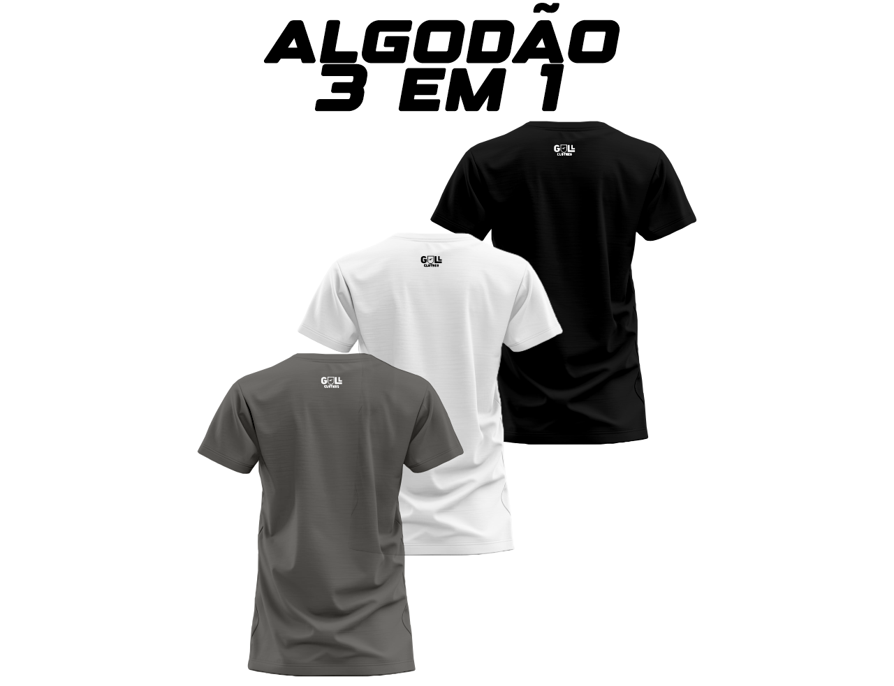 Kit Camisetas Baby Look de Algodão Egípcio 3 em 1 - Gull Clothes