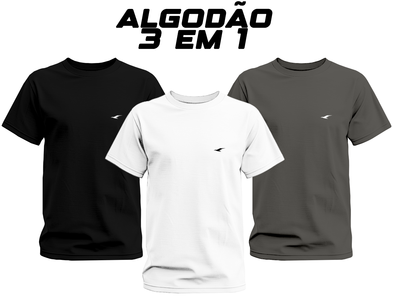 Kit Camisetas de Algodão Egípcio 3 em 1 - Gull Clothes