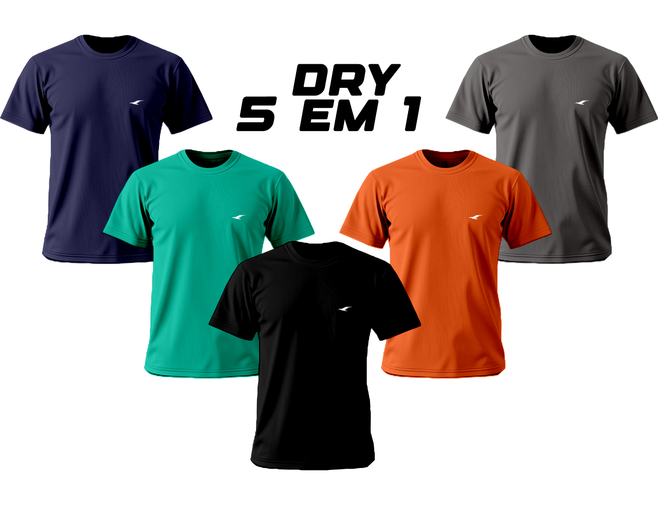 Kit Camisetas Dry Poliamida 5 em 1 - Gull Clothes