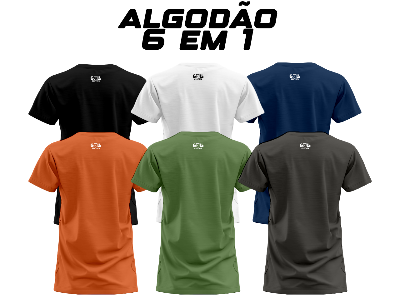 Kit Camisetas Baby Look de Algodão Egípcio 6 em 1 - Gull Clothes