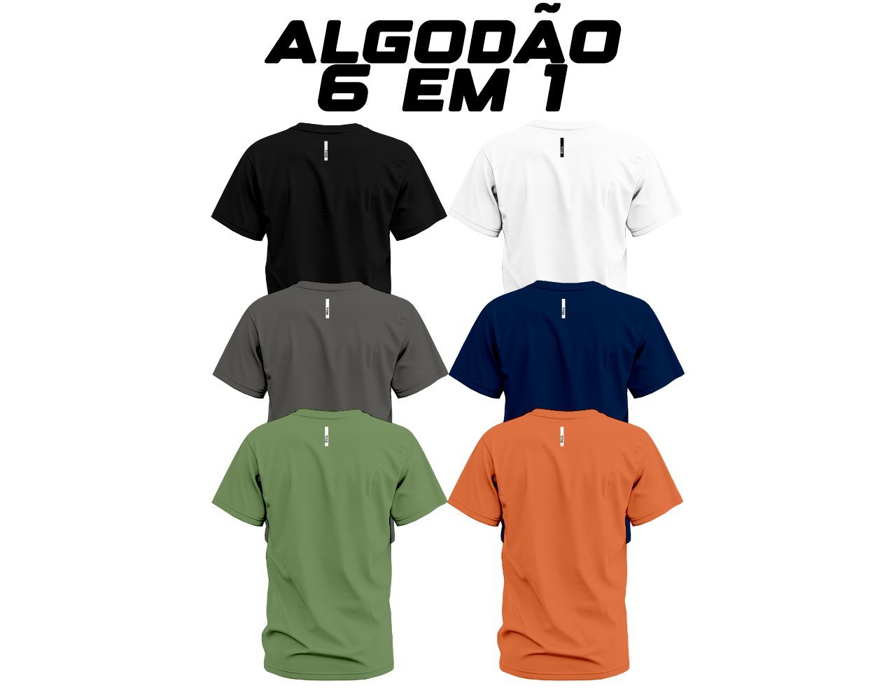 Kit Camisetas de Algodão Egípcio 6 em 1 - Gull Clothes