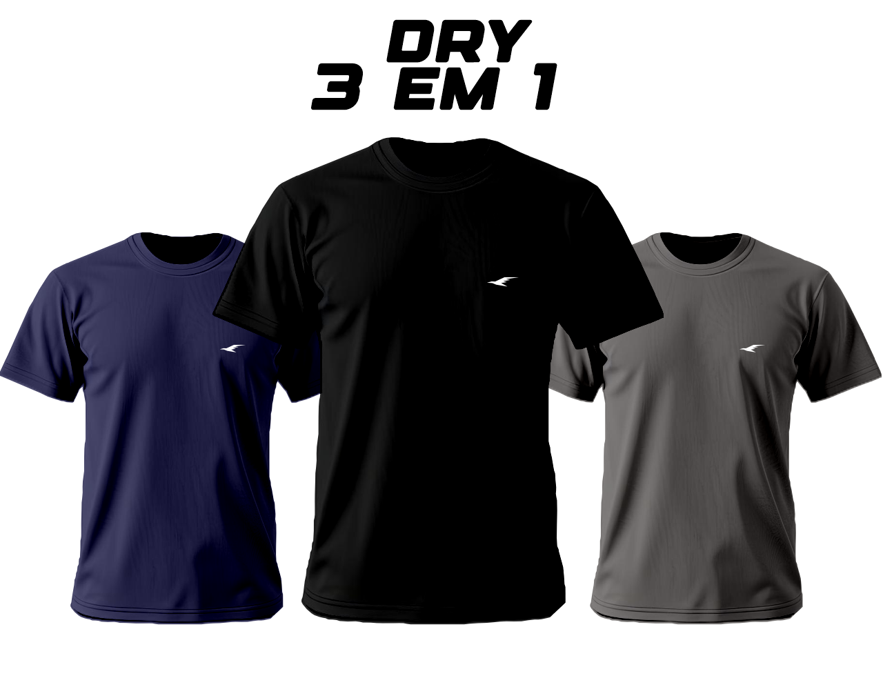 Kit Camisetas Dry Poliamida 3 em 1 - Gull Clothes