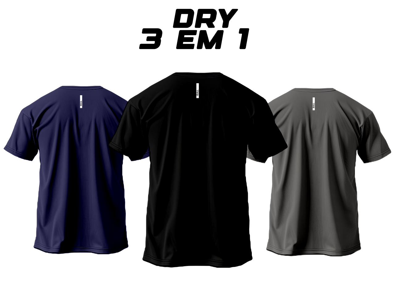 Kit Camisetas Dry Poliamida 3 em 1 - Gull Clothes